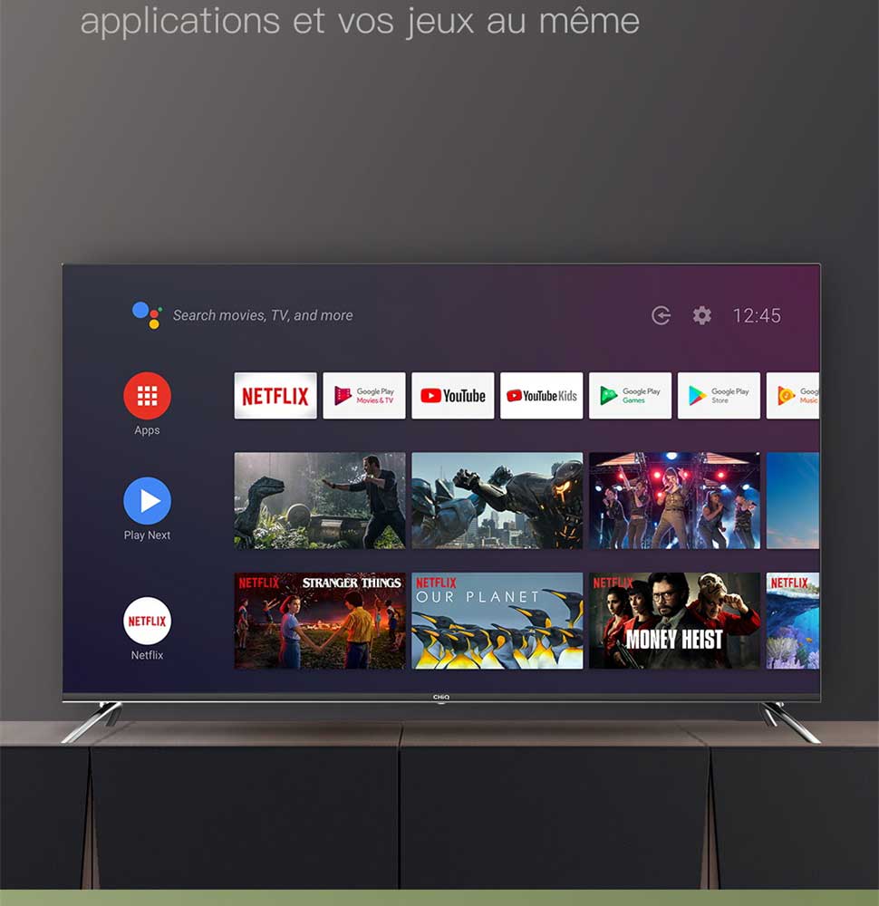 CHiQ L32H7A, 32 Pouces(80cm), Android 9.0, Smart TV, HD, WiFi, Bluetooth,Google Assistant, Netflix, Prime Video,2 HDMI, USB CHiQ L32H7A, 32 Pouces(80cm), Android 9.0, Smart TV, HD, WiFi, Bluetooth,Google Assistant, Netflix, Prime Video,2 HDMI, USB