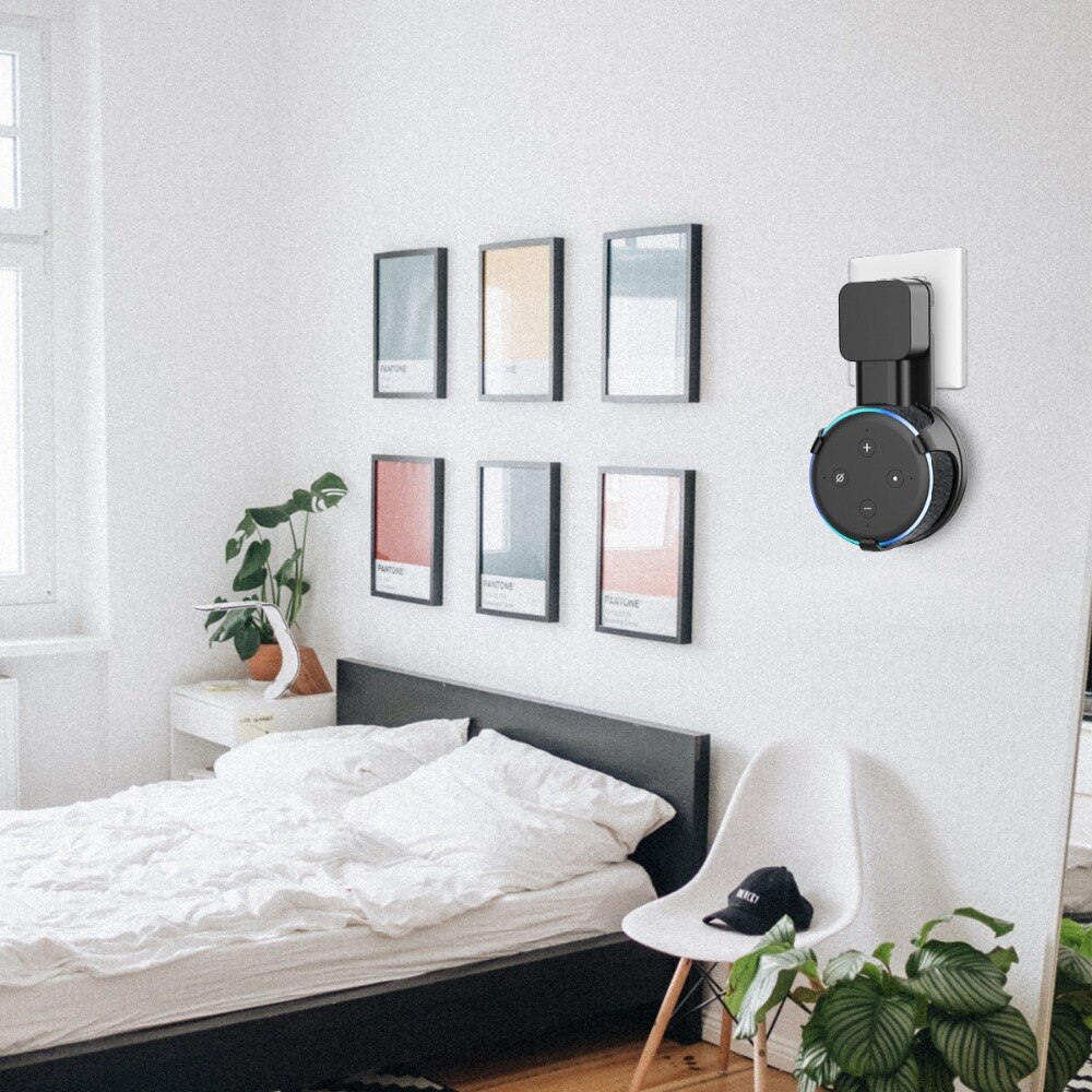 Support de support mural pour Amazon Alexa Echo Dot 3rd Gen fonctionne avec Amazon Echo Dot 3, boîtier de support enfichable dans la chambre
