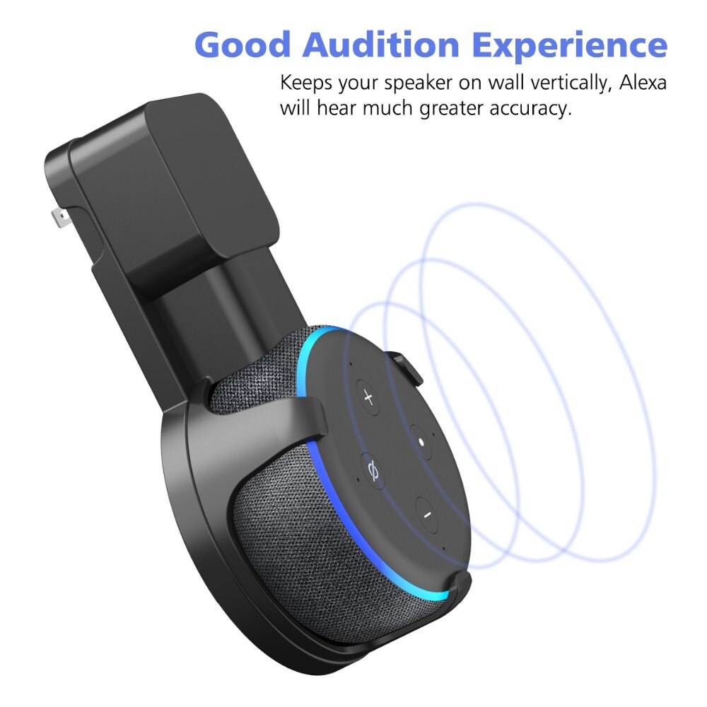 Support de support mural pour Amazon Alexa Echo Dot 3rd Gen fonctionne avec Amazon Echo Dot 3, boîtier de support enfichable dans la chambre