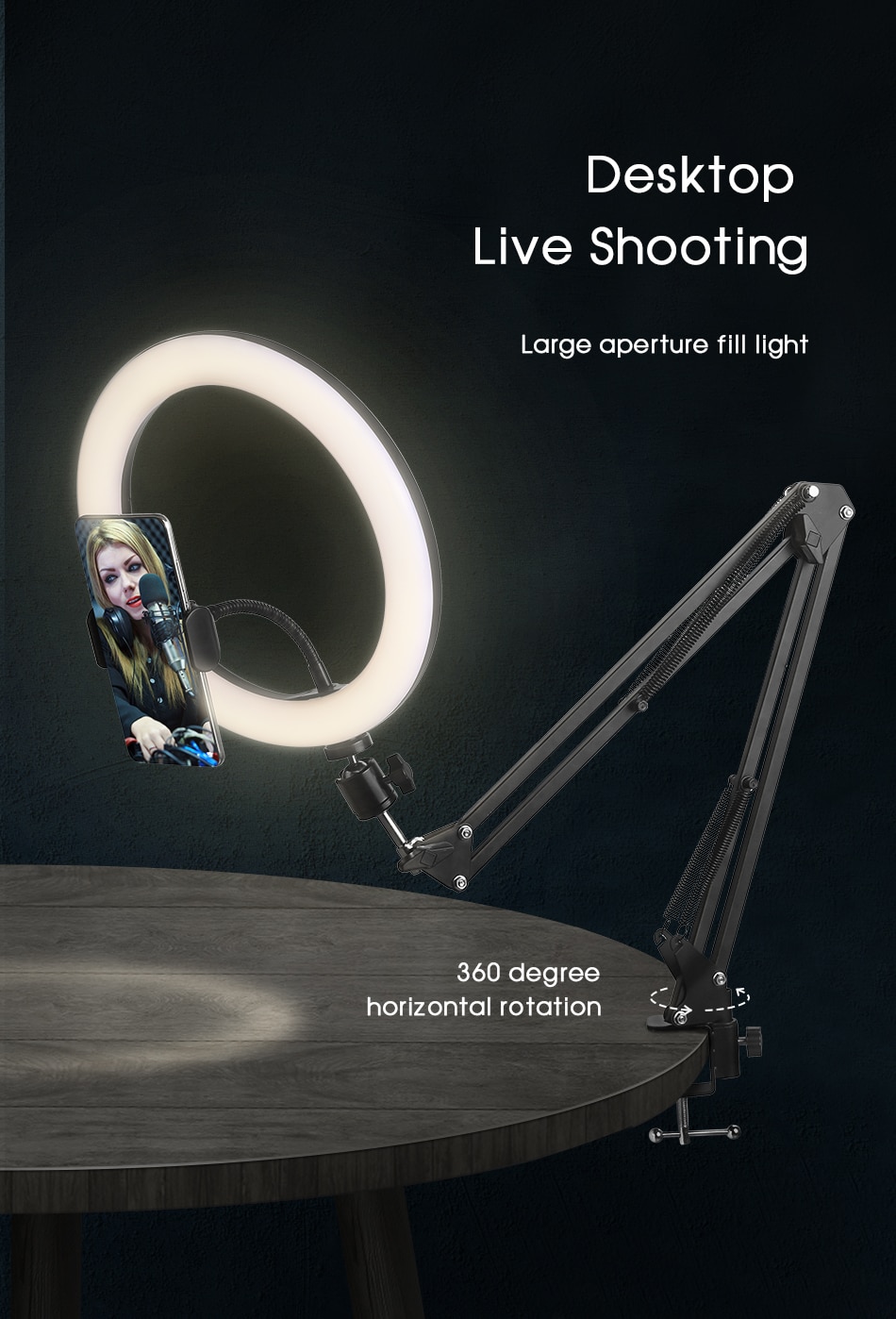 Selfie anneau lumière photographie lumière led jante de lampe avec support de téléphone portable grand trépied support pour tik Youtube tiktok tok ringlight