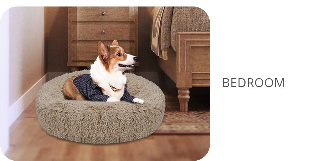 DEKO lit pour chien Super doux chenil rond moelleux chat maison chaud confortable coussin de couchage tapis canapé lavable chiot en peluche DEKO lit pour chien Super doux chenil rond moelleux chat maison chaud confortable coussin de couchage tapis canapé lavable chiot en peluche