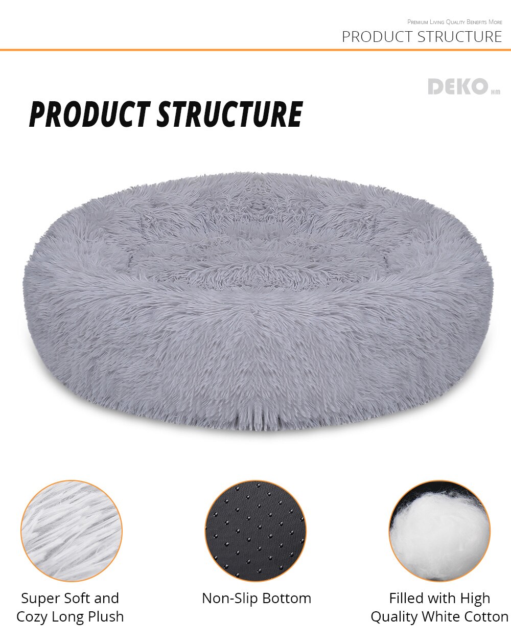 DEKO lit pour chien Super doux chenil rond moelleux chat maison chaud confortable coussin de couchage tapis canapé lavable chiot en peluche DEKO lit pour chien Super doux chenil rond moelleux chat maison chaud confortable coussin de couchage tapis canapé lavable chiot en peluche