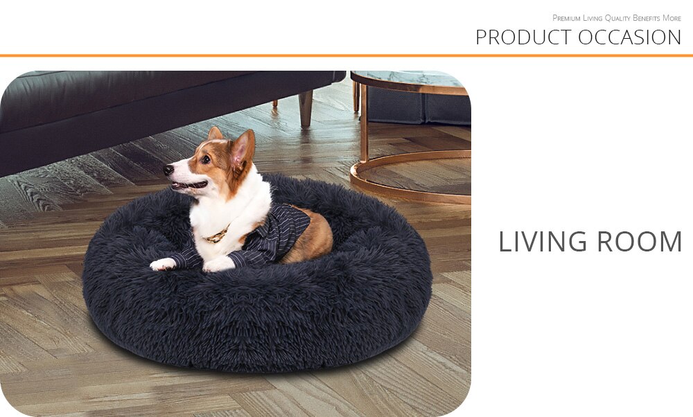 DEKO lit pour chien Super doux chenil rond moelleux chat maison chaud confortable coussin de couchage tapis canapé lavable chiot en peluche DEKO lit pour chien Super doux chenil rond moelleux chat maison chaud confortable coussin de couchage tapis canapé lavable chiot en peluche