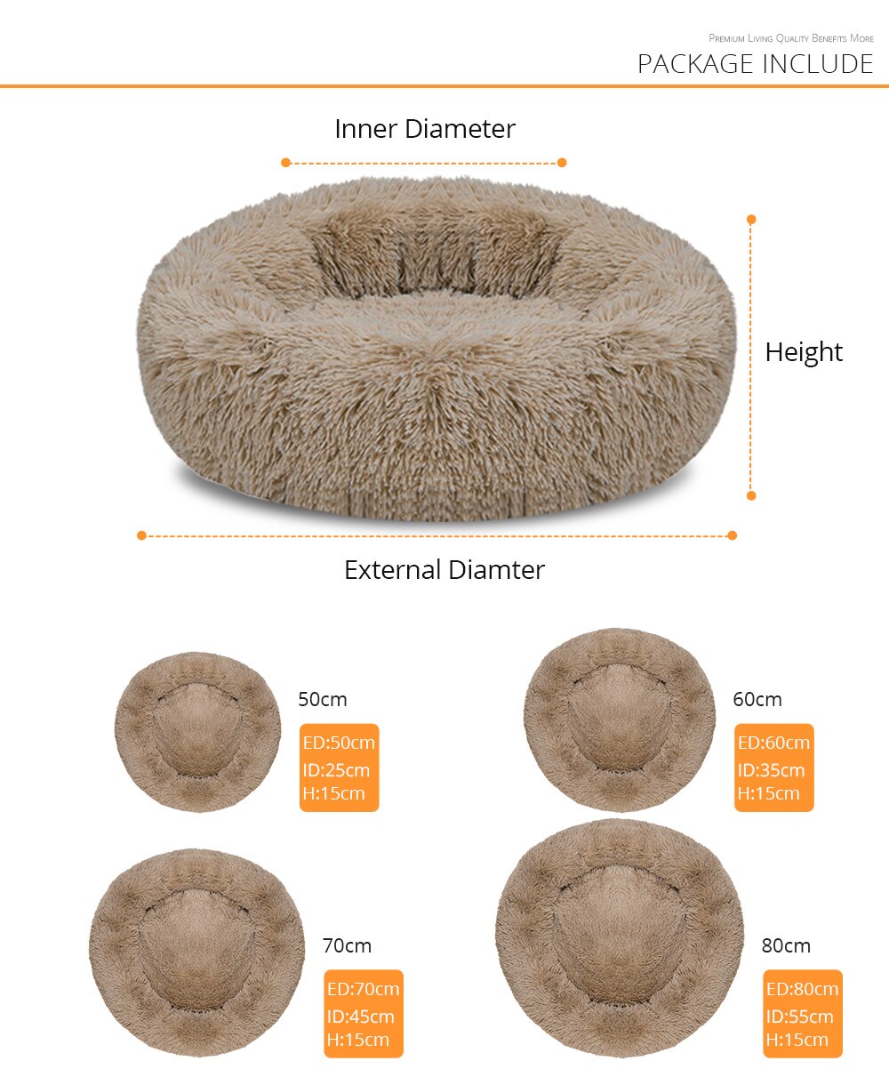 DEKO lit pour chien Super doux chenil rond moelleux chat maison chaud confortable coussin de couchage tapis canapé lavable chiot en peluche DEKO lit pour chien Super doux chenil rond moelleux chat maison chaud confortable coussin de couchage tapis canapé lavable chiot en peluche