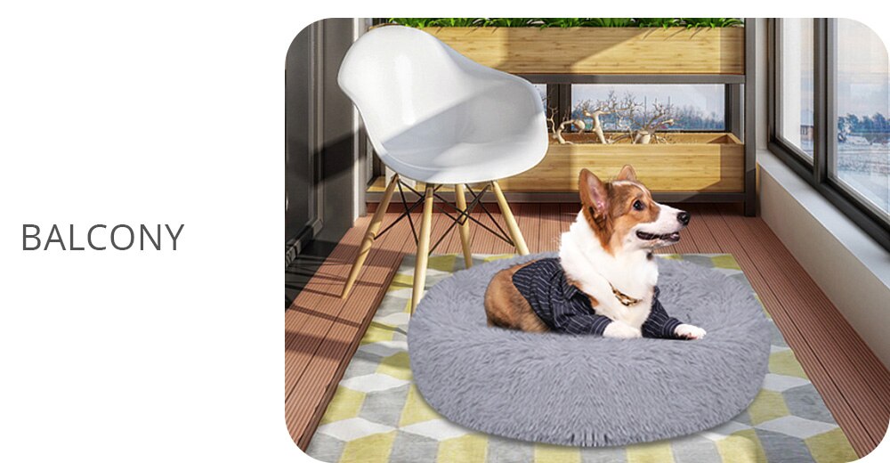 DEKO lit pour chien Super doux chenil rond moelleux chat maison chaud confortable coussin de couchage tapis canapé lavable chiot en peluche DEKO lit pour chien Super doux chenil rond moelleux chat maison chaud confortable coussin de couchage tapis canapé lavable chiot en peluche