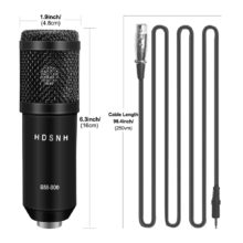 Microphone à condensateur filaire professionnel, micro d’enregistrement pour ordinateur, karaoké, KTV, 3.5Mm, BM800