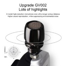 G-MARK GV002 sans fil lavalier Microphone UHF pour téléphone DSLR caméra Interview enregistrement en direct batterie au lithium 50m portée sans fil