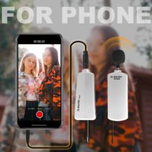 G-MARK GV002 sans fil lavalier Microphone UHF pour téléphone DSLR caméra Interview enregistrement en direct batterie au lithium 50m portée sans fil