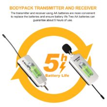 G-MARK GV002 sans fil lavalier Microphone UHF pour téléphone DSLR caméra Interview enregistrement en direct batterie au lithium 50m portée sans fil