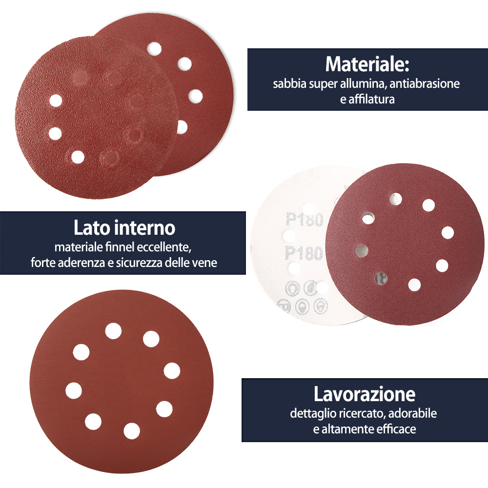 100 pièces 125mm papier de verre forme ronde disques de ponçage crochet boucle papier de ponçage feuille de polissage papier de verre 8 trous ponceuse tampon de polissage 100 pièces 125mm papier de verre forme ronde disques de ponçage crochet boucle papier de ponçage feuille de polissage papier de verre 8 trous ponceuse tampon de polissage