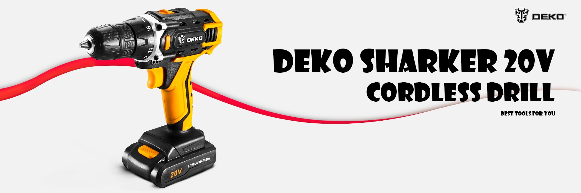 DEKO nouveau Sharker 20V perceuse visseuse sans fil tournevis Mini pilote d'alimentation sans fil batterie Lithium-Ion cc 18 + 1 réglages DEKO nouveau Sharker 20V perceuse visseuse sans fil tournevis Mini pilote d'alimentation sans fil batterie Lithium-Ion cc 18 + 1 réglages
