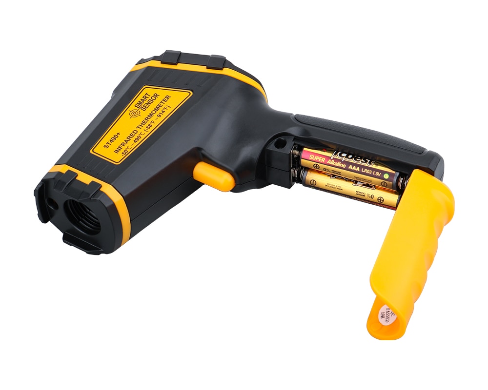 Thermomètre laser infrarouge sans contact, avec écran LCD couleur et alarme, pyromètre, hygromètre numérique