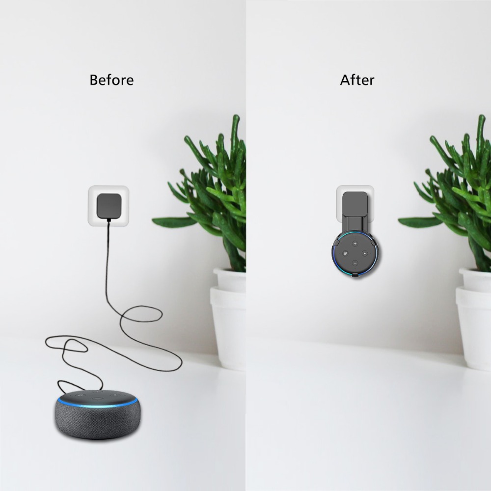 PlusAcc prise support mural support de suspension pour Amazon Alexa Echo Dot 3rd Gen travail pour Amazon Echo Dot 3 support étui brancher dans la chambre PlusAcc prise support mural support de suspension pour Amazon Alexa Echo Dot 3rd Gen travail pour Amazon Echo Dot 3 support étui brancher dans la chambre