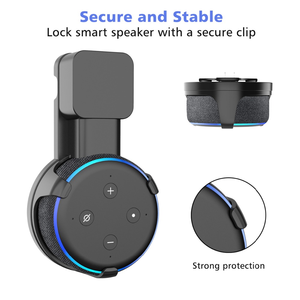 PlusAcc prise support mural support de suspension pour Amazon Alexa Echo Dot 3rd Gen travail pour Amazon Echo Dot 3 support étui brancher dans la chambre PlusAcc prise support mural support de suspension pour Amazon Alexa Echo Dot 3rd Gen travail pour Amazon Echo Dot 3 support étui brancher dans la chambre