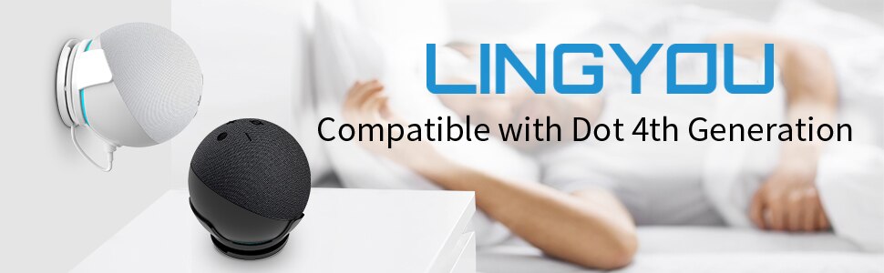 LINGYOU support de montage mural pour Amazon Echo Dot 4th Gen support de suspension accessoires peu encombrants sans fils ou vis en désordre LINGYOU support de montage mural pour Amazon Echo Dot 4th Gen support de suspension accessoires peu encombrants sans fils ou vis en désordre
