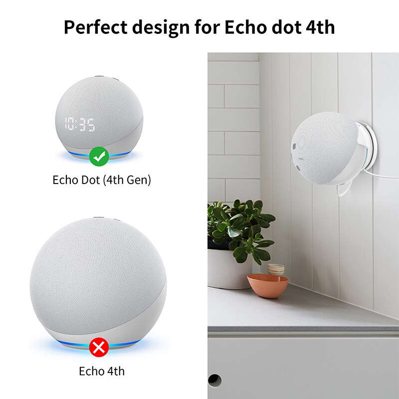 LINGYOU support de montage mural pour Amazon Echo Dot 4th Gen support de suspension accessoires peu encombrants sans fils ou vis en désordre LINGYOU support de montage mural pour Amazon Echo Dot 4th Gen support de suspension accessoires peu encombrants sans fils ou vis en désordre