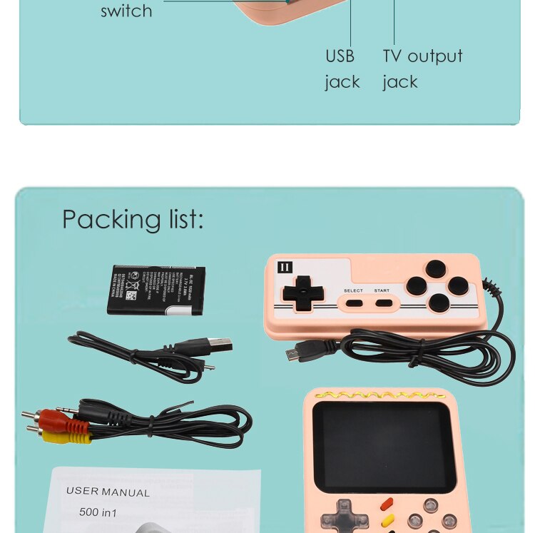 Console de jeu vidéo mini lecteur de jeu portable rétro FC console portable soutien TV sortie 2020 nouveau Console de jeu vidéo mini lecteur de jeu portable rétro FC console portable soutien TV sortie 2020 nouveau