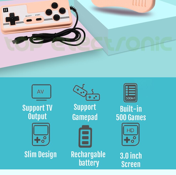Console de jeu vidéo mini lecteur de jeu portable rétro FC console portable soutien TV sortie 2020 nouveau Console de jeu vidéo mini lecteur de jeu portable rétro FC console portable soutien TV sortie 2020 nouveau