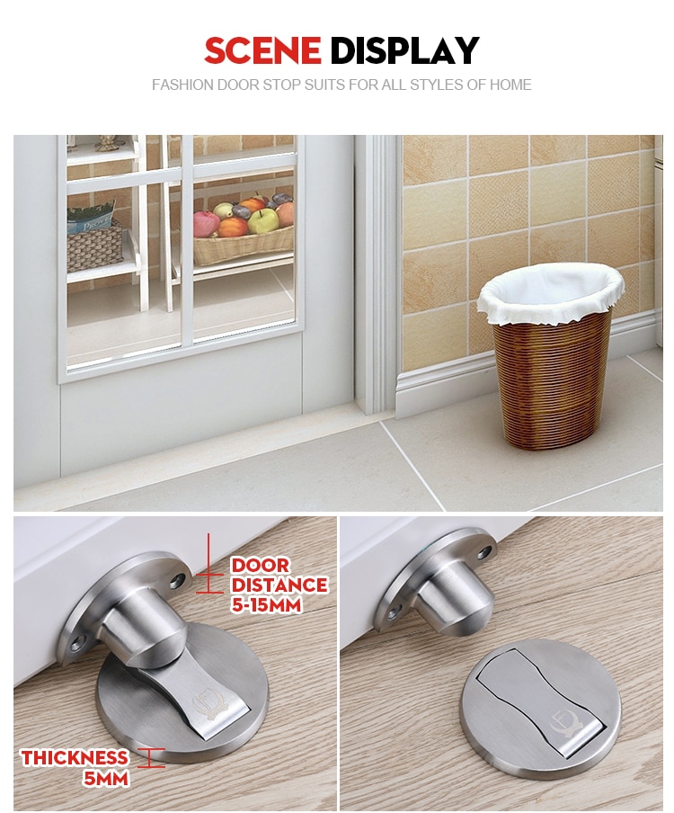 KAK butée de porte magnétique 304 en acier inoxydable bouchon de porte caché porte supports attraper plancher sans clou arrêt de porte matériel de meubles KAK butée de porte magnétique 304 en acier inoxydable bouchon de porte caché porte supports attraper plancher sans clou arrêt de porte matériel de meubles