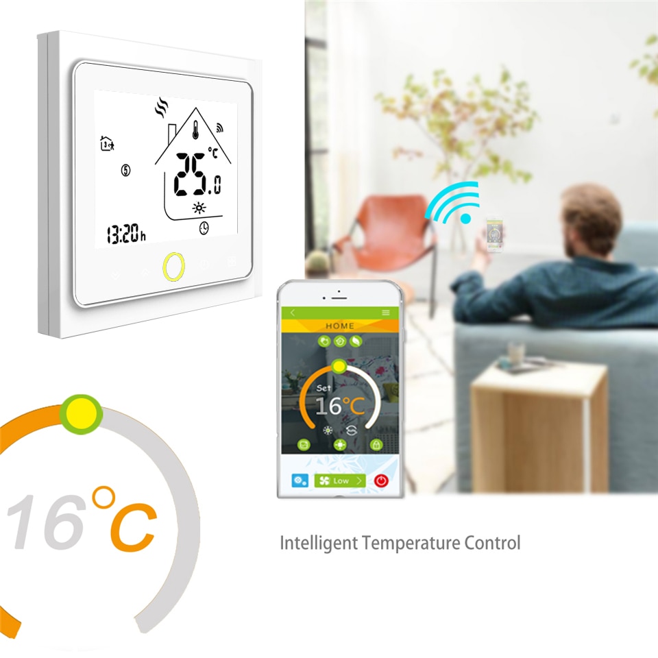 MoesHouse - WiFi Thermostat Connecté Intelligent Régulateur De Température pour L'eau/Chauffage par le sol Électrique Eau/Gaz Chaudière Fonctionne avec Alexa Google Home