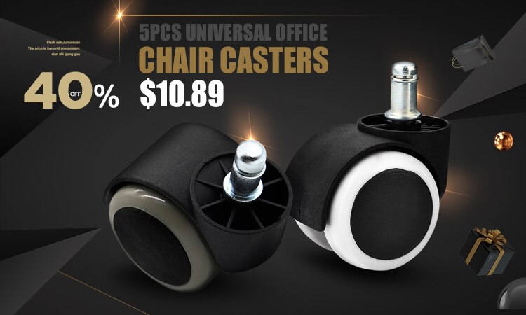 NAIERDI-roulettes pour chaise de bureau, roulettes pivotantes en caoutchouc de 3 pouces, 5 pièces, matériel de rechange pour meuble