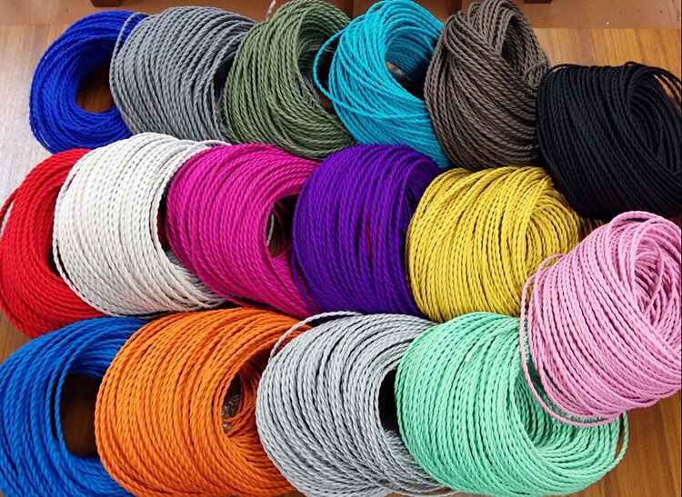 0.75mm * 2 noyau électrique fil de cuivre Vintage torsadé tissu câble tissé 2 cordon Textile câble pendentif lampe cordon Edison éclairage 0.75mm * 2 noyau électrique fil de cuivre Vintage torsadé tissu câble tissé 2 cordon Textile câble pendentif lampe cordon Edison éclairage