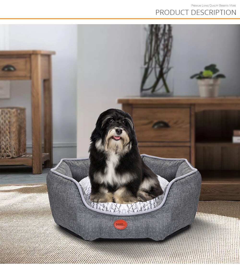 DEKO chien lit doux canapé de couchage imperméable tapis de coussin pour chiot chat coton oreiller fournitures pour animaux de compagnie