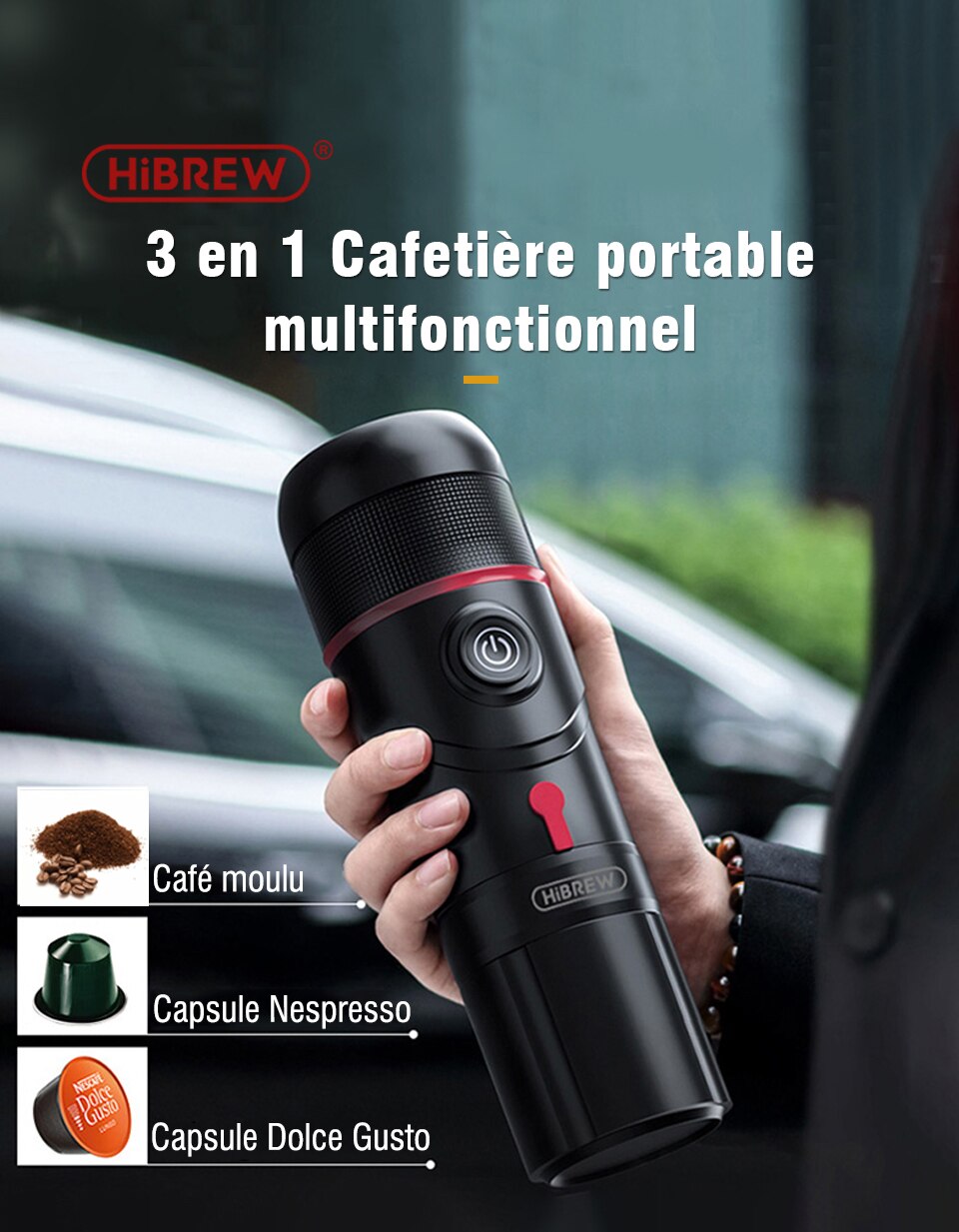 Machine à café Portable hiinfusion pour voiture DC12V Expresso cafetière Nespresso Dolcegusto Capsule Expresso machine à café en poudre H4 Machine à café Portable hiinfusion pour voiture DC12V Expresso cafetière Nespresso Dolcegusto Capsule Expresso machine à café en poudre H4