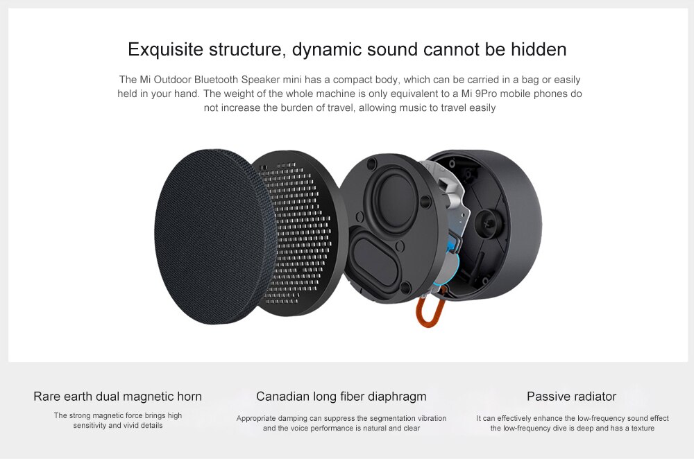 Xiaomi Mi portable bluetooth 5.0 haut-parleur étanche à la poussière étanche 10 heures d'autonomie en plein air haut-parleur sans fil Xiaomi Mi portable bluetooth 5.0 haut-parleur étanche à la poussière étanche 10 heures d'autonomie en plein air haut-parleur sans fil