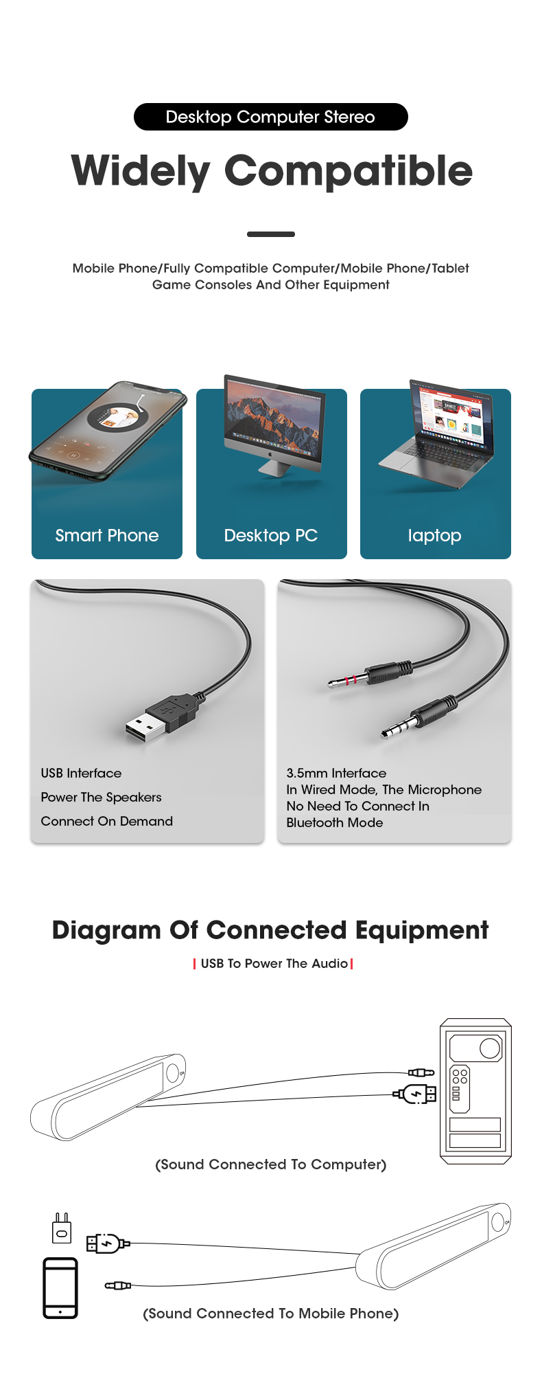 Barre de haut-parleur pour ordinateur