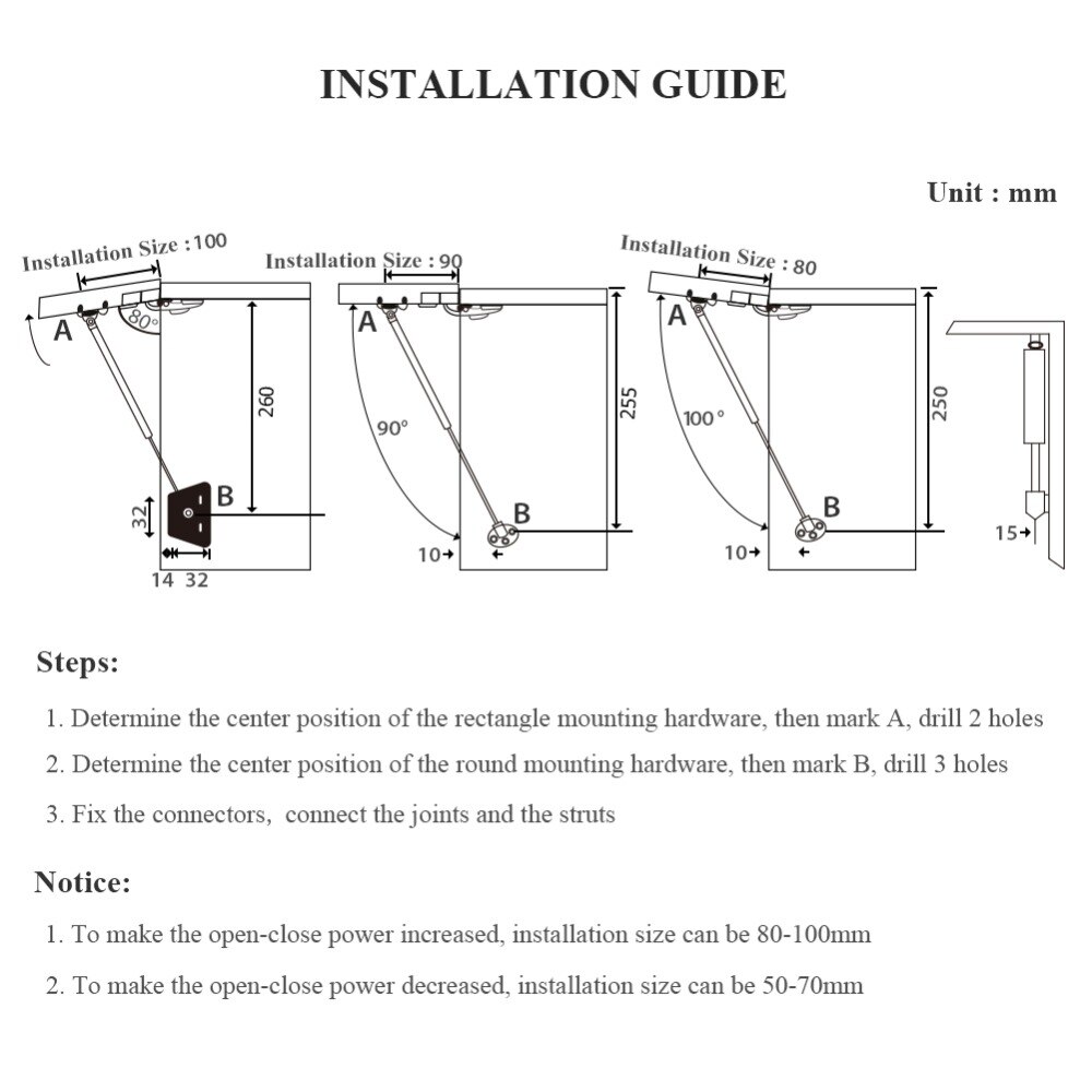 4 pièces NAIERDI Ressort À Gaz pour Porte D'armoire Charnières 6-15 KG Cuisine Charnière Hydraulique D'armoire De Support de Couvercle Boîte De Matériel De Meubles