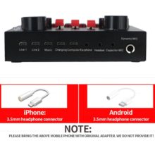 V8S – carte son externe Bluetooth USB, Microphone, casque, diffusion sur le web, divertissement personnel, streaming, diffusion en direct pour ordinateur PC