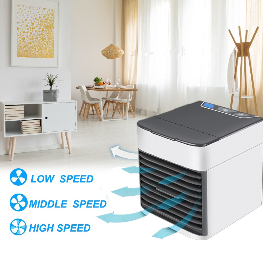 Mini Portable D'air CoolerAir Climatiseur multifonction Humidificateur Purificateur 7 Couleurs LED D'air De Bureau USB Refroidissement Ventilateur À La Maison