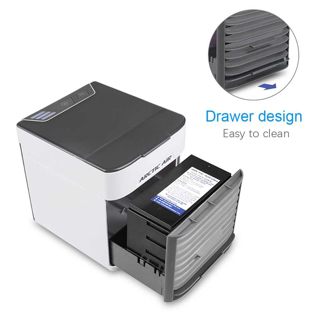 Mini Portable D'air CoolerAir Climatiseur multifonction Humidificateur Purificateur 7 Couleurs LED D'air De Bureau USB Refroidissement Ventilateur À La Maison