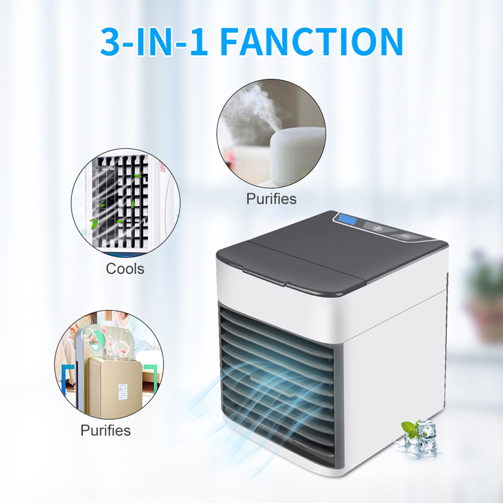 Mini Portable D'air CoolerAir Climatiseur multifonction Humidificateur Purificateur 7 Couleurs LED D'air De Bureau USB Refroidissement Ventilateur À La Maison