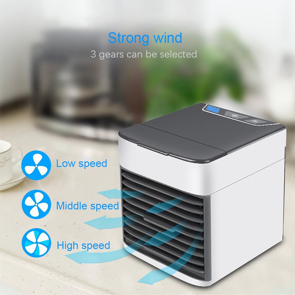 Mini Portable D'air CoolerAir Climatiseur multifonction Humidificateur Purificateur 7 Couleurs LED D'air De Bureau USB Refroidissement Ventilateur À La Maison