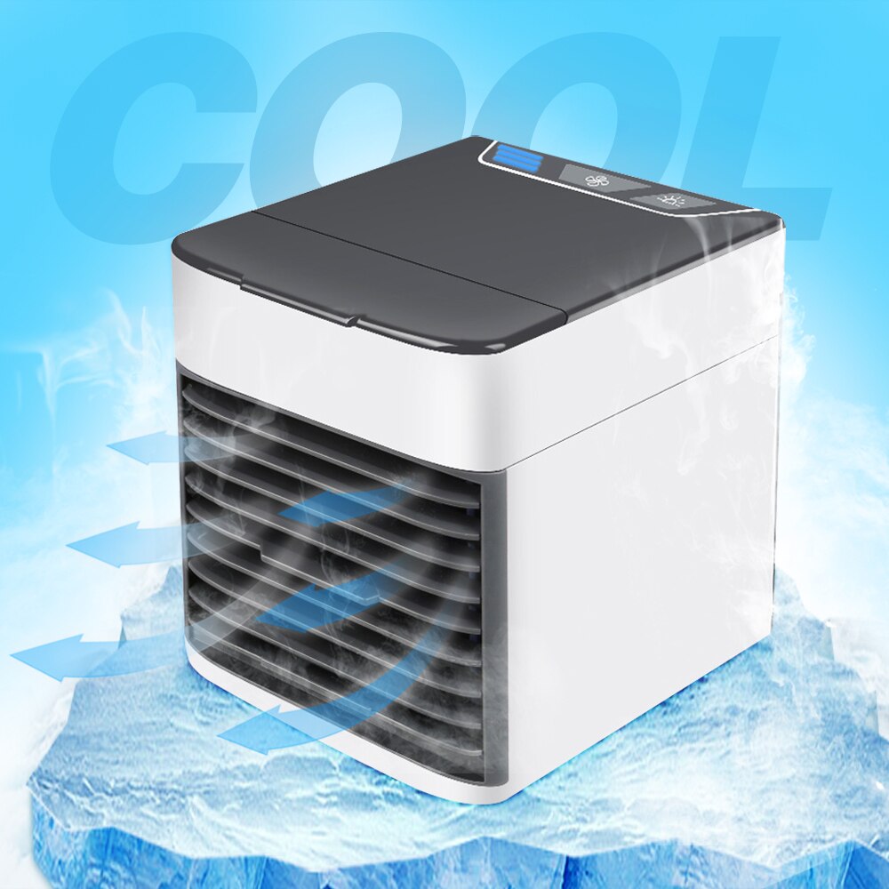 Mini Portable D'air CoolerAir Climatiseur multifonction Humidificateur Purificateur 7 Couleurs LED D'air De Bureau USB Refroidissement Ventilateur À La Maison
