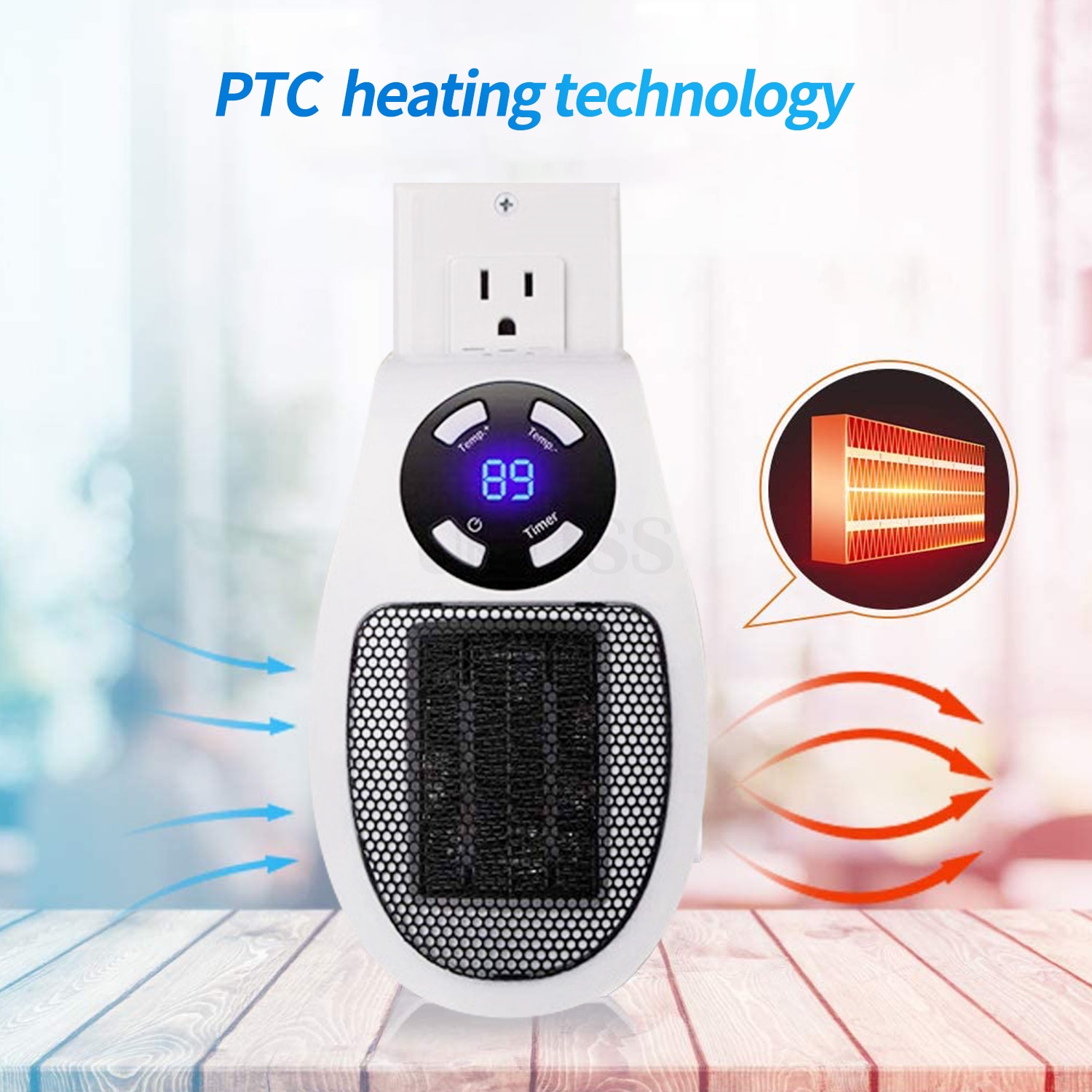 Chauffage électrique Portable 500W sûr silencieux en céramique ventilateur chauffage brancher dans l'air plus chaud mural Led chauffage 220V poêle radiateur chaud Chauffage électrique Portable 500W sûr silencieux en céramique ventilateur chauffage brancher dans l'air plus chaud mural Led chauffage 220V poêle radiateur chaud