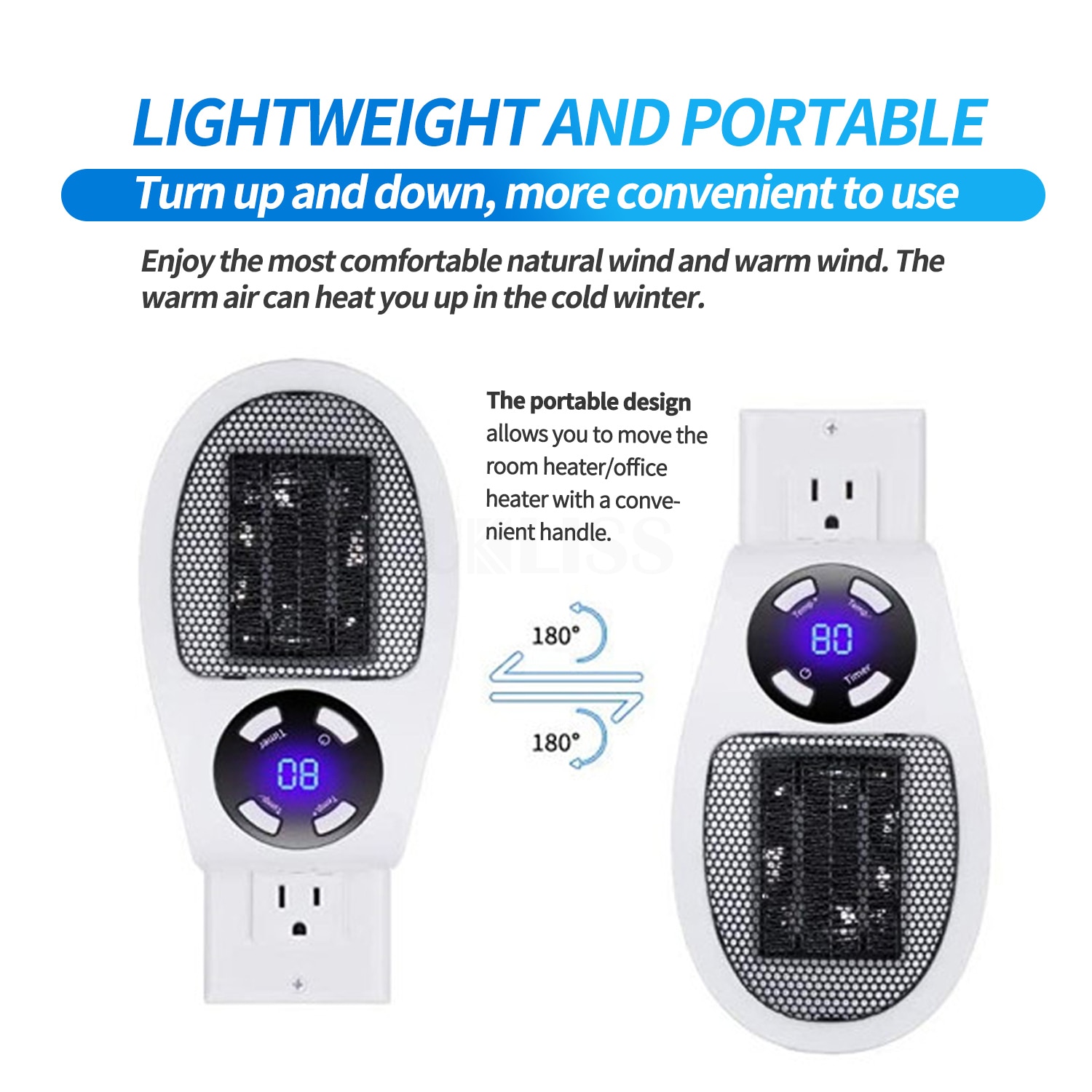 Chauffage électrique Portable 500W sûr silencieux en céramique ventilateur chauffage brancher dans l'air plus chaud mural Led chauffage 220V poêle radiateur chaud Chauffage électrique Portable 500W sûr silencieux en céramique ventilateur chauffage brancher dans l'air plus chaud mural Led chauffage 220V poêle radiateur chaud