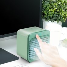 2021 nouveau Mini USB Portable refroidisseur d’air ventilateur climatiseur lumière bureau Air refroidissement ventilateur humidificateur purificateur pour bureau chambre