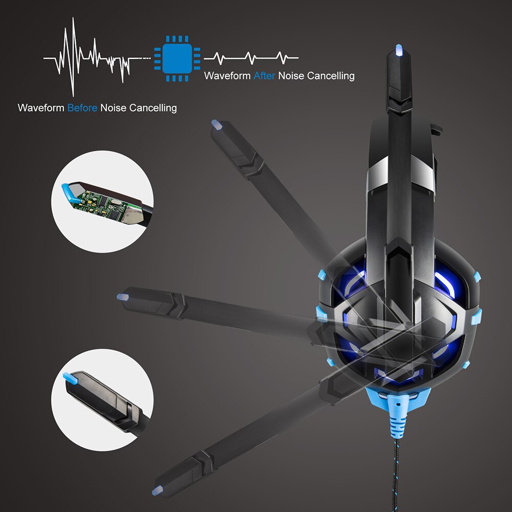ONIKUMA K2A Casque de jeu Casque antibruit son stéréo USB filaire Casque LED avec Microphone pour PC Xbox One/ordinateur portable ONIKUMA K2A Casque de jeu Casque antibruit son stéréo USB filaire Casque LED avec Microphone pour PC Xbox One/ordinateur portable