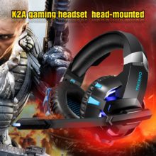 ONIKUMA K2A Casque de jeu Casque antibruit son stéréo USB filaire Casque LED avec Microphone pour PC Xbox One/ordinateur portable