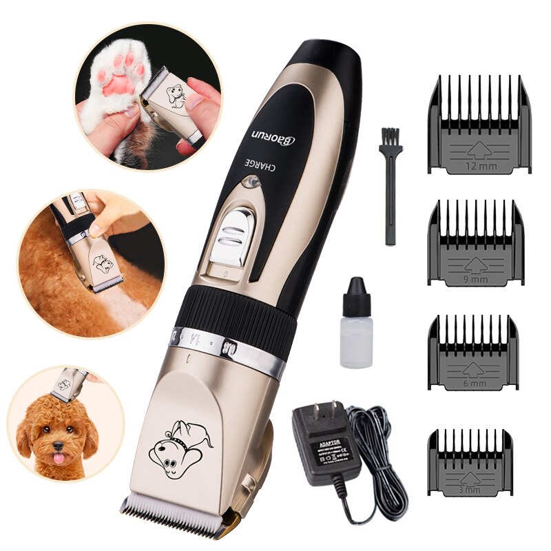 Tondeuse professionnelle Rechargeable pour chiens et chats, rasoir de toilettage à faible bruit, détacheur de poils d'animaux Tondeuse professionnelle Rechargeable pour chiens et chats, rasoir de toilettage à faible bruit, détacheur de poils d'animaux