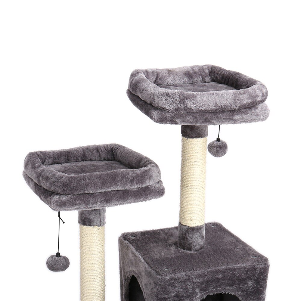 Tour condo arbre à chat de plusieurs niveaux, grattoir, maison pour animaux domestiques avec hamacs, meuble à escalader, jeux Tour condo arbre à chat de plusieurs niveaux, grattoir, maison pour animaux domestiques avec hamacs, meuble à escalader, jeux