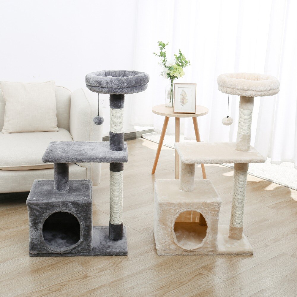 Tour condo arbre à chat de plusieurs niveaux, grattoir, maison pour animaux domestiques avec hamacs, meuble à escalader, jeux Tour condo arbre à chat de plusieurs niveaux, grattoir, maison pour animaux domestiques avec hamacs, meuble à escalader, jeux
