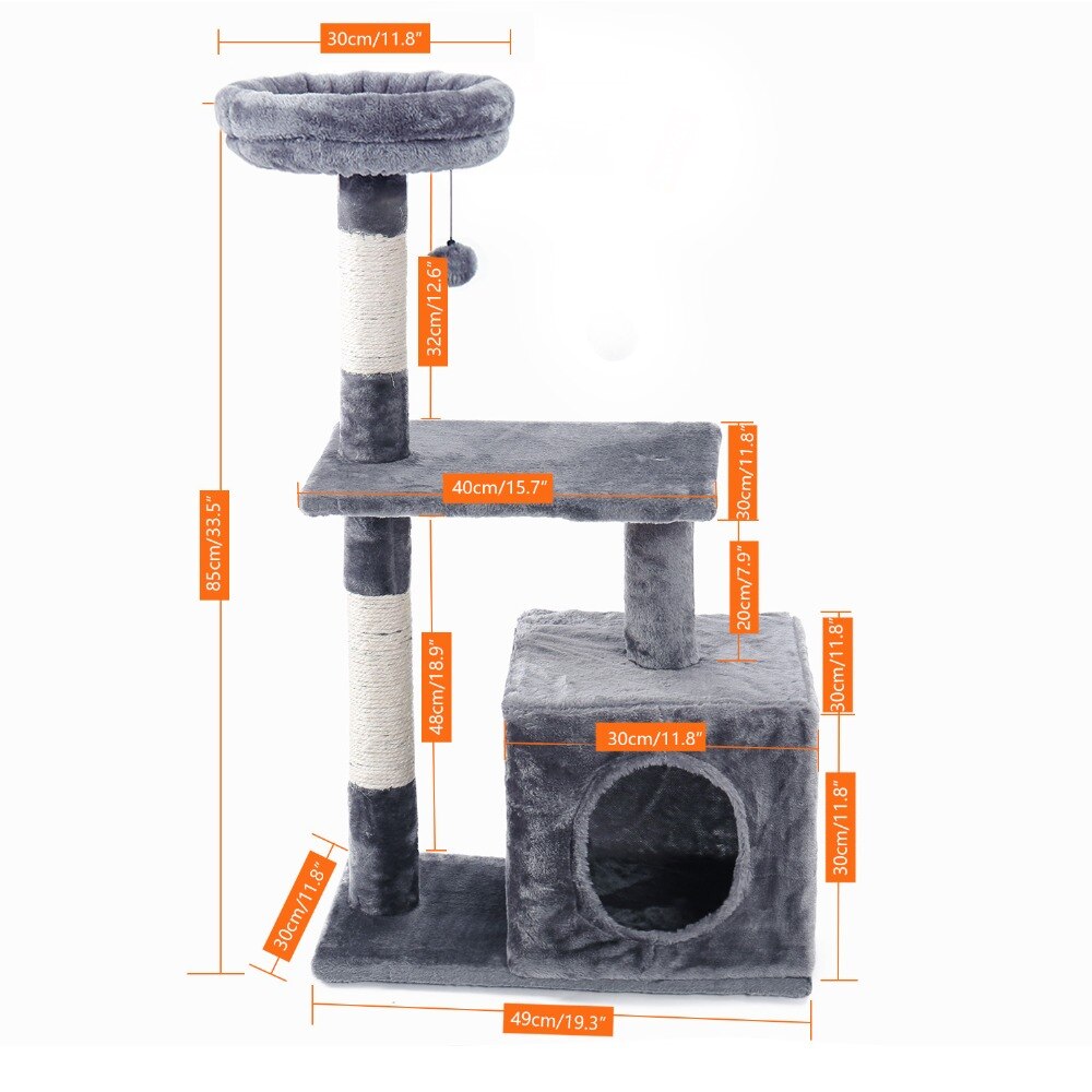 Tour condo arbre à chat de plusieurs niveaux, grattoir, maison pour animaux domestiques avec hamacs, meuble à escalader, jeux Tour condo arbre à chat de plusieurs niveaux, grattoir, maison pour animaux domestiques avec hamacs, meuble à escalader, jeux