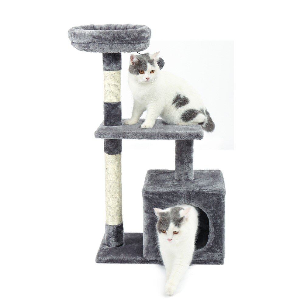 Tour condo arbre à chat de plusieurs niveaux, grattoir, maison pour animaux domestiques avec hamacs, meuble à escalader, jeux Tour condo arbre à chat de plusieurs niveaux, grattoir, maison pour animaux domestiques avec hamacs, meuble à escalader, jeux