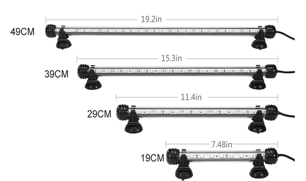 Lumières LED d'aquarium étanche Aquarium barre lumineuse bleu/blanc 19/29/39/49CM Submersible sous-marine pince lampe aquatique décor ue Lumières LED d'aquarium étanche Aquarium barre lumineuse bleu/blanc 19/29/39/49CM Submersible sous-marine pince lampe aquatique décor ue