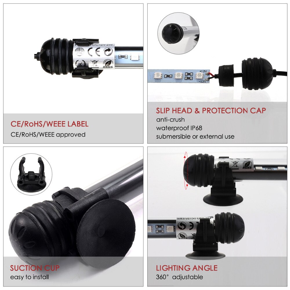 Lumières LED d'aquarium étanche Aquarium barre lumineuse bleu/blanc 19/29/39/49CM Submersible sous-marine pince lampe aquatique décor ue Lumières LED d'aquarium étanche Aquarium barre lumineuse bleu/blanc 19/29/39/49CM Submersible sous-marine pince lampe aquatique décor ue