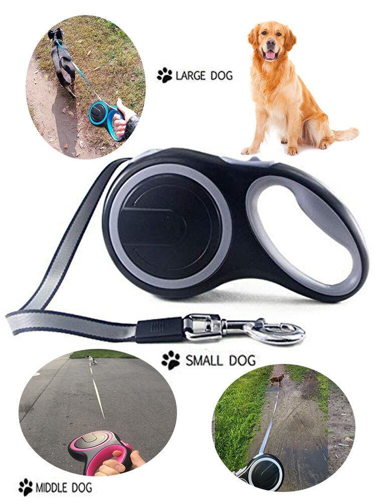 Laisse rétractable pour chien, extensible et automatique, robuste, 26 pieds, en Nylon, pour chat, grand, chiot, petit, moyen, accessoire pour animaux de compagnie Laisse rétractable pour chien, extensible et automatique, robuste, 26 pieds, en Nylon, pour chat, grand, chiot, petit, moyen, accessoire pour animaux de compagnie